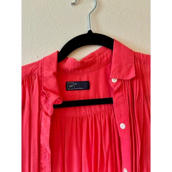 Coral Pink Gap Button Up Tank Top Blouse Extra Small XS - Picture 2 of 6